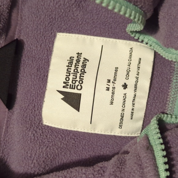 Women's MEC Purple and Green Fleece Jacket - Picture 3 of 6